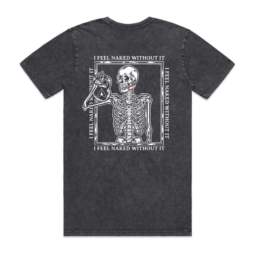 "I Feel Naked Without It" Skeleton Tee (Charcoal) - AIRWAAV