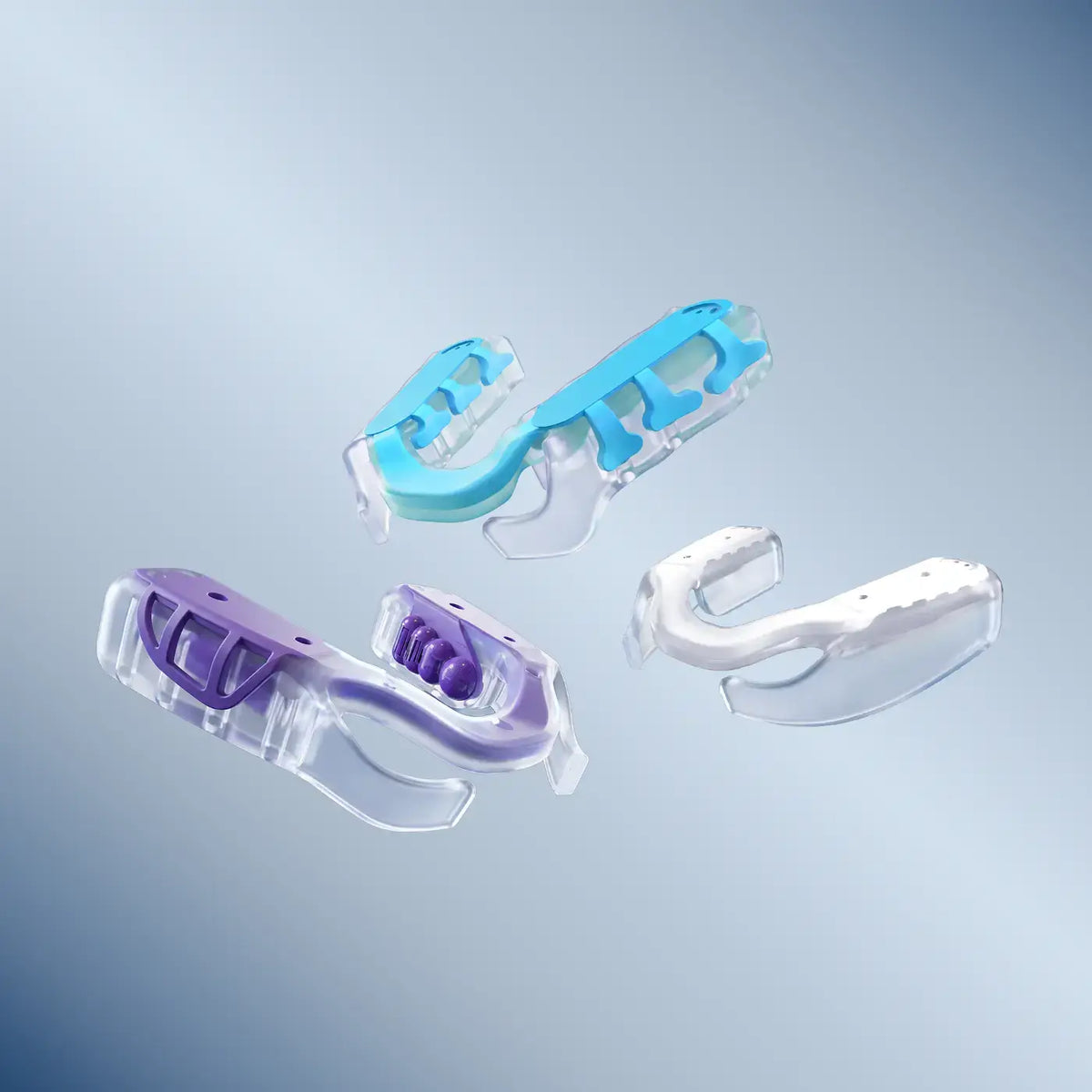Array of AIRWAAV Mouthpiece models. Featuring PX1, PX2 and RX1 Recovery. 